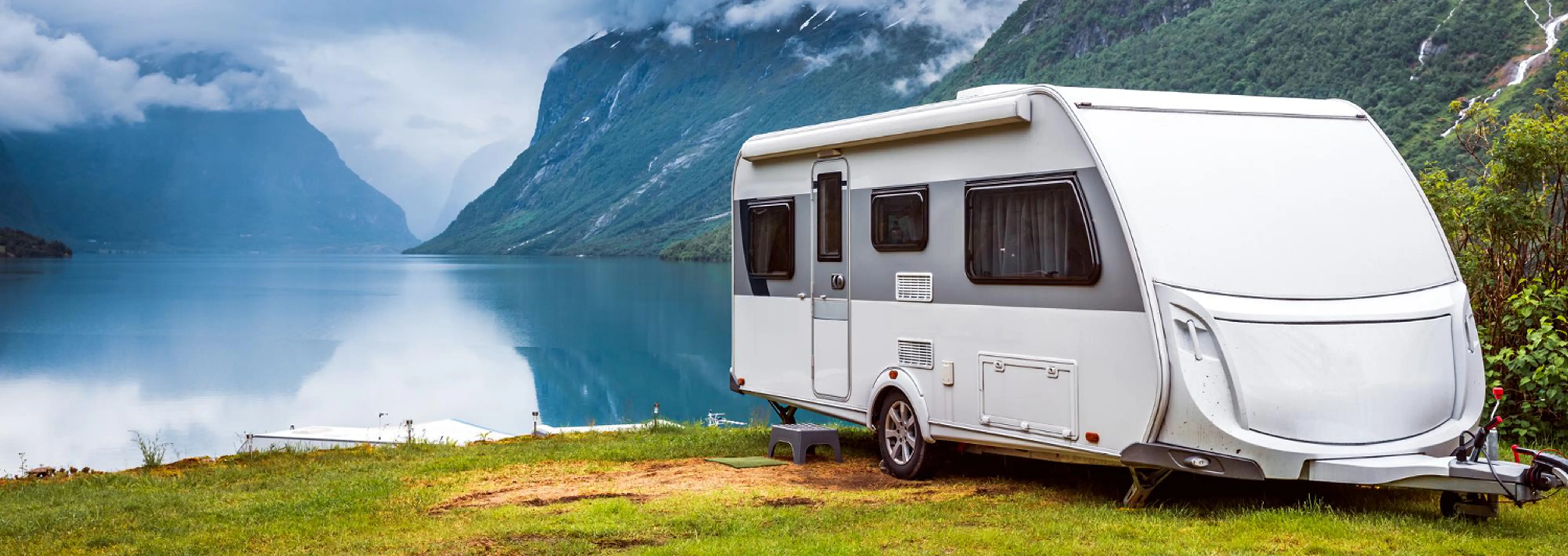 Camper in countryside