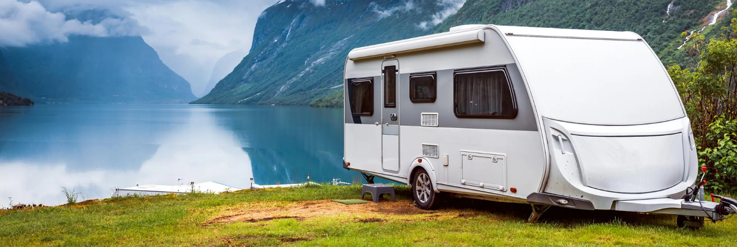 Camper in countryside